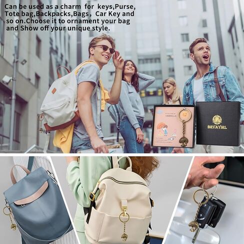 ملحقات سلسلة المفاتيح brvayirl مع ديكور الفطر هي هدايا فريدة للرجال أو هدايا مضحكة للنساء، سلسلة مفاتيح رائعة للرجال، مجموعة سلاسل مفاتيح لطيفة للنساء in Kuwait
