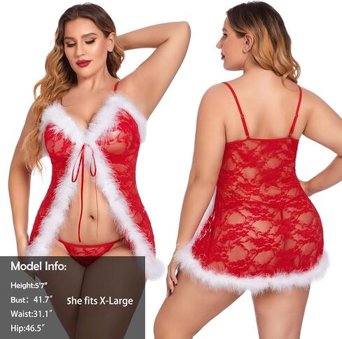 ملابس داخلية ADOME للنساء لعيد الميلاد ملابس نوم بيبي دول حمراء مثيرة سانتا in Kuwait