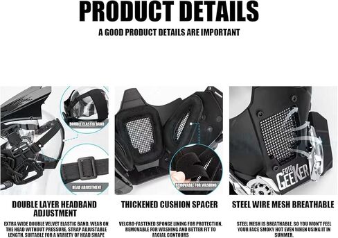 Cybe𝐫punk Mask , Halloween Cosplay Fit Party Music Festival Accessories With Light in Kuwait