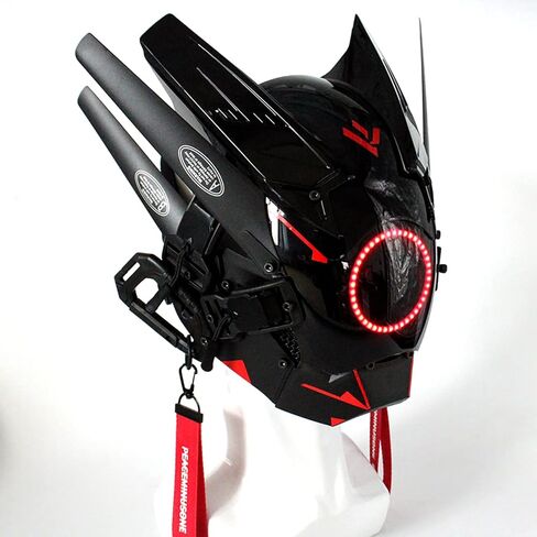 Cybe𝐫punk Mask , Halloween Cosplay Fit Party Music Festival Accessories With Light in Kuwait
