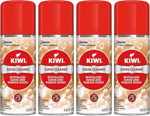 منظف الاحذية من كيوي، مصنوع من الجلد السويدي والنوبوك للاحذية والاحذية وغيرها الكثير، زجاجة بخاخ، 4 اونصة، عبوة من 4 قطع in Kuwait