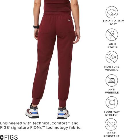 بنطال FIGS Zamora Jogger للحوامل للنساء - مقاس نحيف، 5 جيوب، تمدد في 4 اتجاهات، جزء سفلي نسائي مضاد للتجاعيد in Kuwait