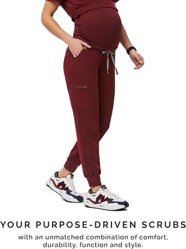 بنطال FIGS Zamora Jogger للحوامل للنساء - مقاس نحيف، 5 جيوب، تمدد في 4 اتجاهات، جزء سفلي نسائي مضاد للتجاعيد in Kuwait