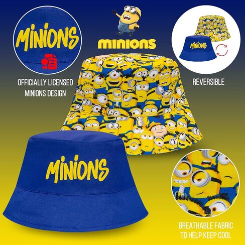Minions Kids Sun Hat, Toddler Bucket Hat for Boys, Reversible Kids Sun Hat Boys Bucket Hat, Disney Despicable Me Hat Blue in Kuwait