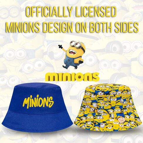 Minions Kids Sun Hat, Toddler Bucket Hat for Boys, Reversible Kids Sun Hat Boys Bucket Hat, Disney Despicable Me Hat Blue in Kuwait
