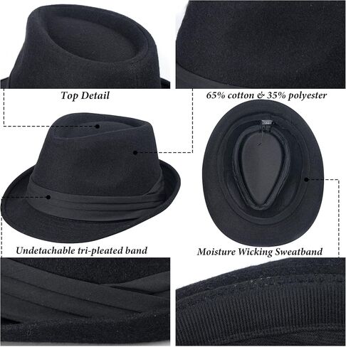 UTOWO Kids-Felt-Fedora-Trilby-Hat Toddler-Boys Derby Cuban Hat Jazz-Cap(Size 6 5/8 for 2-6T) in Saudi Arabia