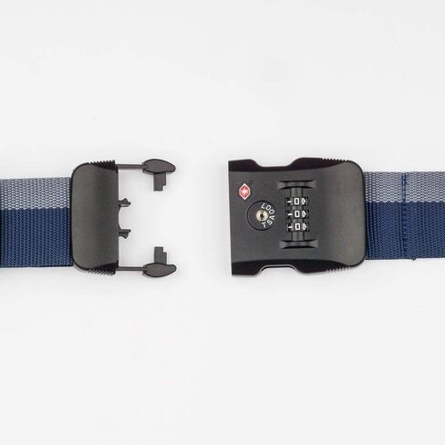 حزام امتعة معتمد من إدارة أمن المواصلات الأمريكية مزود بـ 3 أقراص قفل مركب قابل للتعديل، حزام سفر أزرق ورمادي in Kuwait