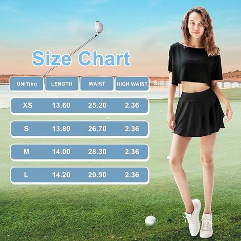 تنانير التنس النسائية المكشكشة من Tesuwel مع جيب قصير، تنانير رياضية عالية الخصر لتمارين الجري والجولف، تبريد سريع الجفاف in Kuwait