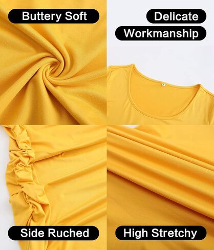 KUNINDOME Maternity Dresses for Daily, Baby Shower Photography, Short Sleeve Sleeveless Tank Dresses, Side Ruching in Kuwait