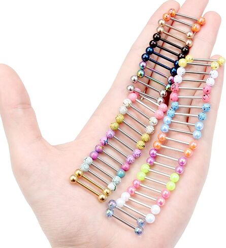 Vsnnsns 14G حلقات الحلمة حلقات اللسان ثقب 14 مم الفولاذ المقاوم للصدأ Nipplerings مستقيم الحديد حلقات الحلمة هيئة ثقب المجوهرات للنساء الرجال in Kuwait