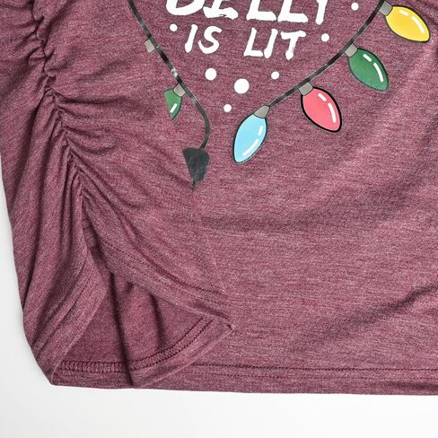 DEBELLY قمصان الأمومة قصيرة الأكمام بلايز قمصان سوداء آثار أقدام الحمل Ruched الجانبين قميص غير رسمي in Kuwait