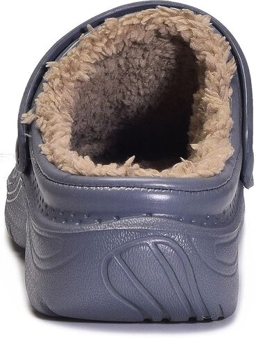 Womens Mens Fur Lined Clogs Waterproof Garden Shoes Winter Warm House Slippers Indoor Outdoor Mules in Kuwait