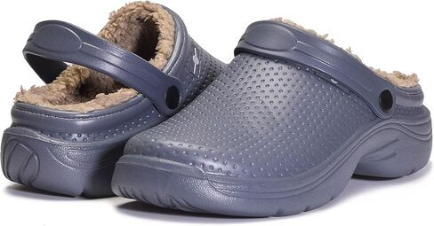 Womens Mens Fur Lined Clogs Waterproof Garden Shoes Winter Warm House Slippers Indoor Outdoor Mules in Kuwait