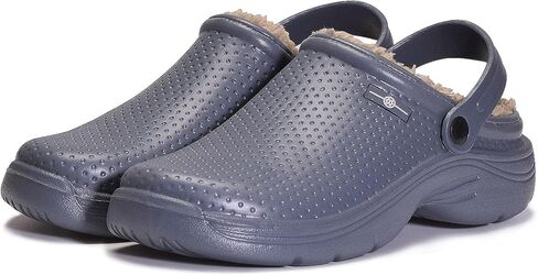 Womens Mens Fur Lined Clogs Waterproof Garden Shoes Winter Warm House Slippers Indoor Outdoor Mules in Kuwait