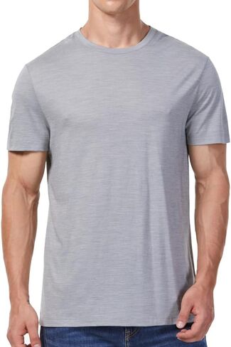 Woolinkin Merino Wool Coolmax Blend T Shirt - Men’s Durable Short Sleeve Wool Base Layer - 150 Lightweight in Kuwait