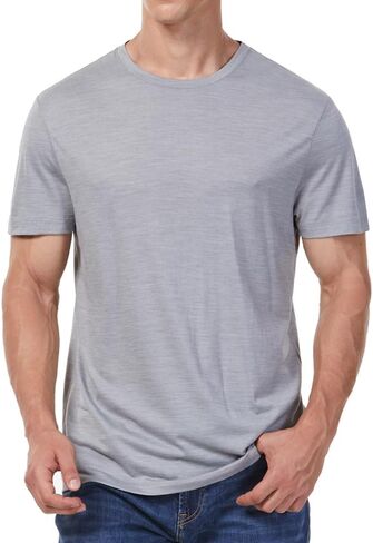 Woolinkin Merino Wool Coolmax Blend T Shirt - Men’s Durable Short Sleeve Wool Base Layer - 150 Lightweight in Kuwait