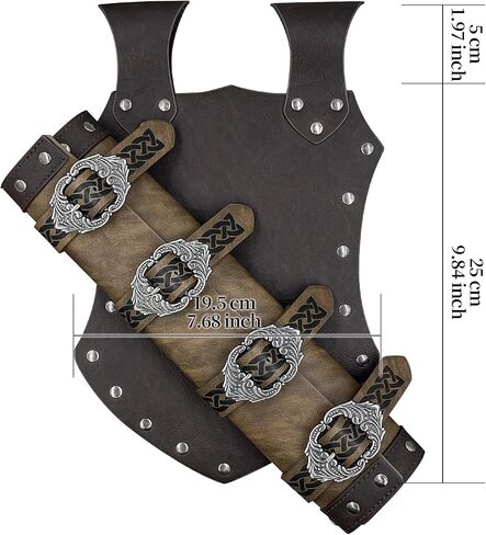 HiiFeuer Medieval Sword Frog with Embossed O Ring Belt and Portable Pouch, Retro Renaissance Faux Leather Costume Ren Faire Costume for LARP Halloween in Saudi Arabia