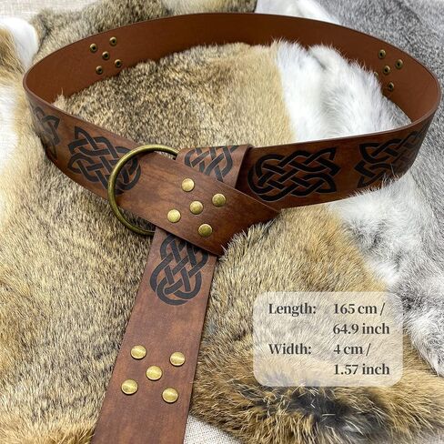 HiiFeuer Medieval Sword Frog with Embossed O Ring Belt and Portable Pouch, Retro Renaissance Faux Leather Costume Ren Faire Costume for LARP Halloween in Saudi Arabia