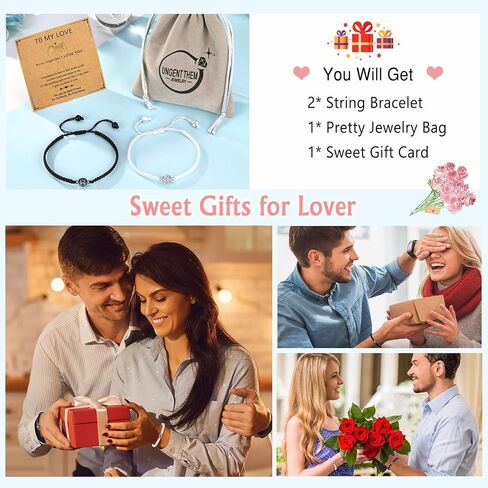 UNGENT THEM I Love You 100 Languages Braided Rope Bracelets Couples Gifts for Boyfriend, Girlfriend, My Love, Soulmate, Anniversary Valentines Day Birthday Christmas Gift for Him and Her… in Saudi Arabia