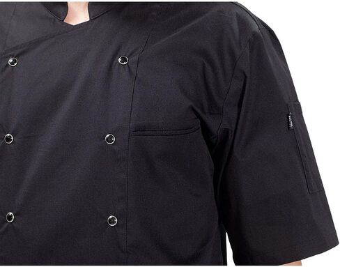 BE THE CHEF Asian Fit Unisex Short Sleeve Pearl Snap Button Chef Coat Jacket for Restaurant, Pub, Dinning Bar, Cafe in Saudi Arabia