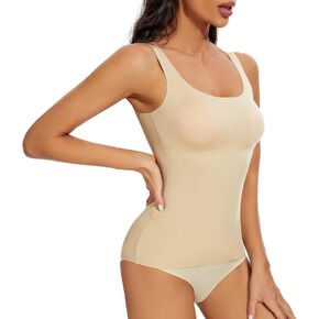 سليمبيلي ملابس داخلية بدون أكمام مع حمالة صدر مدمجة، قمصان البطن، كامي المشكل بدون خياطة، ضغط علوي بدون أكمام in Kuwait