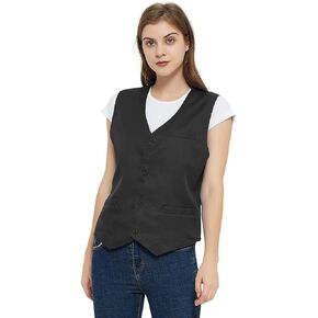 TOPTIE Unisex Button Vest Work Wear Uniform Vest