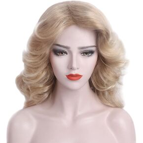 STfantasy 70s Feathered Wigs Disco Costume Blonde Natural for Women Party Fashion Accessory in Kuwait