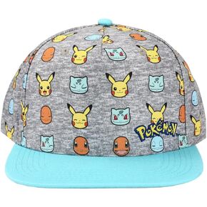 Bioworld Kids Microfiber Pokemon All-Over Printed Cap Hat with Embroidery OSFA Multicolored in Kuwait
