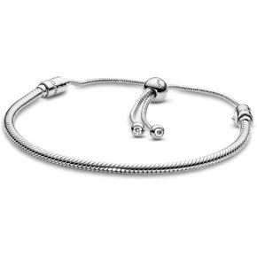 PANDORA Jewelry Moments Slider Snake Chain Charm Cubic Zirconia Bracelet in Sterling Silver in Kuwait