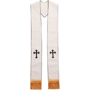 BLESSUME 1PC Clergy Mass Stole Cross Embroidered Wedding Stole