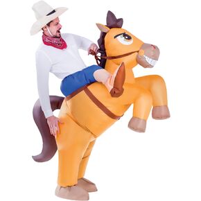 Spooktacular Creations Inflatable Horse Costume, Riding a Horse Air Blow Up Deluxe Halloween Costume, Cowboy Ride On Horse Costume - Adult Size in Kuwait