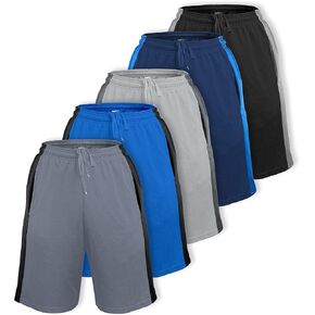 [5 Pack] Men’s Dry-Fit Active Athletic Shorts Basketball Running Workout Training Gym