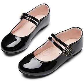 أحذية الفتيات من ShoesLocker أحذية Mary Jane المسطحة للفتيات أحذية راقصة الباليه المسطحة سهلة الارتداء لحفلات الزفاف والمدرسة