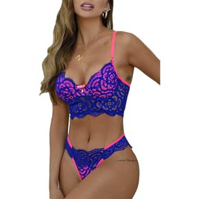 Kaei&Shi Neon Two Tone, Double Layer, High Leg Bottom, 2 Pieces Lingerie