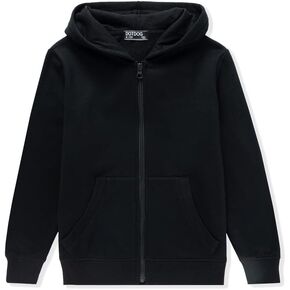 DOTDOG Unisex Kids Soft Brushed Fleece Basic Hooded Sweatshirt Full Zip-Up Hoodie for Boys or Girls (Age 3-12 Years)