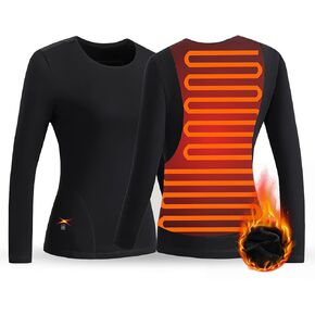 Heated Thermal Tops for Men Women Electric Heating Thermal Shirts Long Sleeves Underwear Fleece Lined for Cold Weather (as1, Alpha, x_l, Regular, Regular, Standard, Women, Black, XL) in Saudi Arabia
