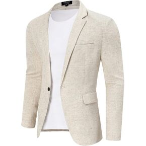 TURETRENDY Men's Casual Sport Coat Lightweight Linen Blazer One Button Business Suit Jackets Stylish Daily Suits in Saudi Arabia