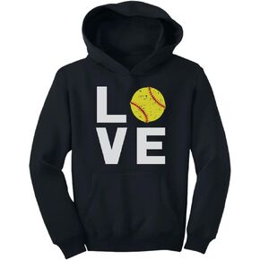 Tstars Love Softball Sweatshirt Hoodie for Kids Girls Gifts for Game Fans Team Players