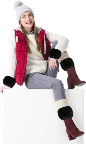 3 أزواج من الفراء الصناعي معصمه مدفئات الشتاء الفراء للمرأة الفتيات in Kuwait