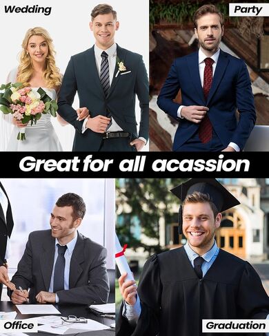 Suhine 20 Pack Men Ties Neck Tie for Men Men's Necktie Classic Silk Tie Set Formal Necktie Tie for Men Business Wedding Formal Occasion in Saudi Arabia