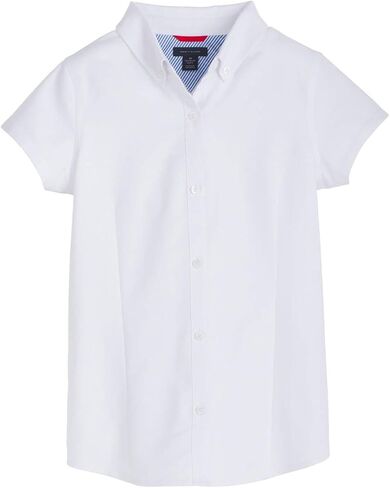 Tommy Hilfiger Short Sleeve Oxford Girls Buttondown Collar Blouse, Kids School Uniform Clothes in Saudi Arabia