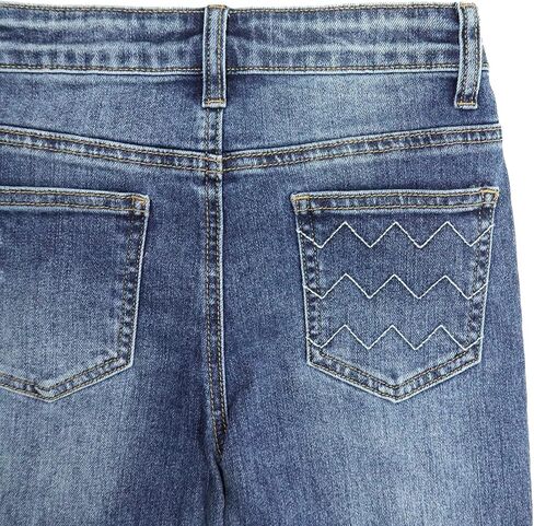 KIDSCOOL SPACE Girl Jeans، طفل صغير ممزق شريط مطاطي داخل بنطال جينز من الدينيم ذو قصة ضيقة in Kuwait