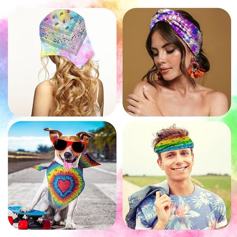 Tie Dye Paisley Bandanas Cowboy Hallowen Cotton Whit Bandanas Bulk Handkerchiefs for Men Women Cosplay Party Favors DIY in Saudi Arabia