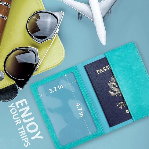مجموعة حامل بطاقات جواز السفر واللقاح - حامل جواز السفر مع فتحة بطاقة اللقاح مقاومة للماء، حافظة جواز سفر من الجلد الصناعي، غطاء جواز سفر أنيق مع أنماط منقوشة ثلاثية الأبعاد، حامل جواز سفر رفيع للغاية للرجال والنساء in Kuwait