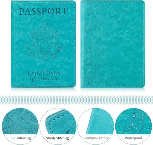 مجموعة حامل بطاقات جواز السفر واللقاح - حامل جواز السفر مع فتحة بطاقة اللقاح مقاومة للماء، حافظة جواز سفر من الجلد الصناعي، غطاء جواز سفر أنيق مع أنماط منقوشة ثلاثية الأبعاد، حامل جواز سفر رفيع للغاية للرجال والنساء in Kuwait