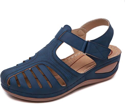 SHIBEVER Women's Wedge Sandals Summer: Closed Toe Platform Dressy Shoes | Orthopedic Arch Support Comfort, Fisherman Platform Sandals, Adjustable Ankle Strap, Casual Walking Shoes in Saudi Arabia