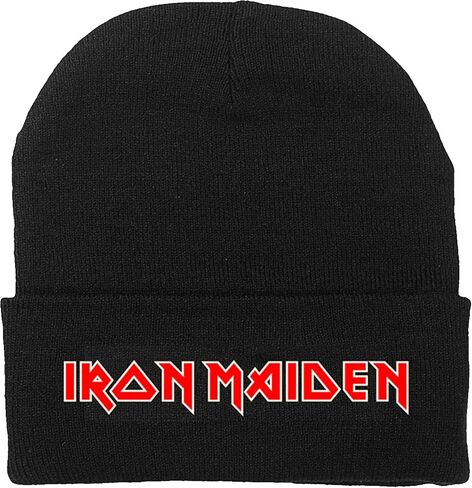 Iron Maiden Embroided Logo Beanie Black in Saudi Arabia