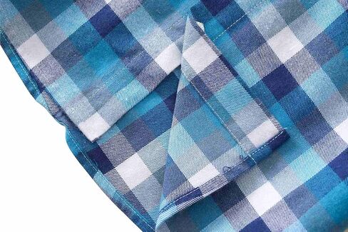 Bienzoe Boys Button Down Shirt: Kids Plaid Flannel Long Sleeve Shirts in Kuwait