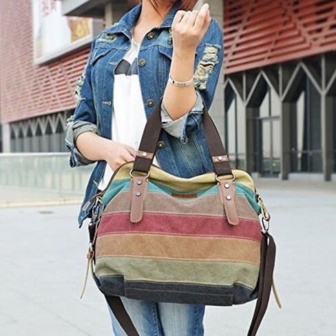 Eshow Women Canvas Shoulder Bag Hobo Handbags and Purse Cross-Body Bag Messenger Bag Travel mom bag for women in Kuwait