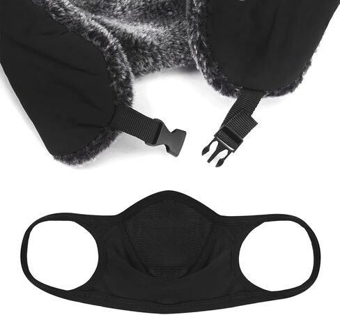 قبعة شتوية 3 في 1 مبطنة بالفرو الحراري مع غطاء للأذن لتدفئة الوجه قبعة بيسبول مقاومة للرياح in Kuwait